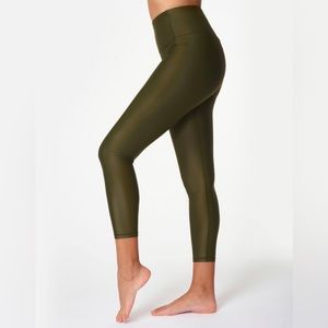 Sweaty Betty Olive Green High Shine Yoga Leggings Sz XS